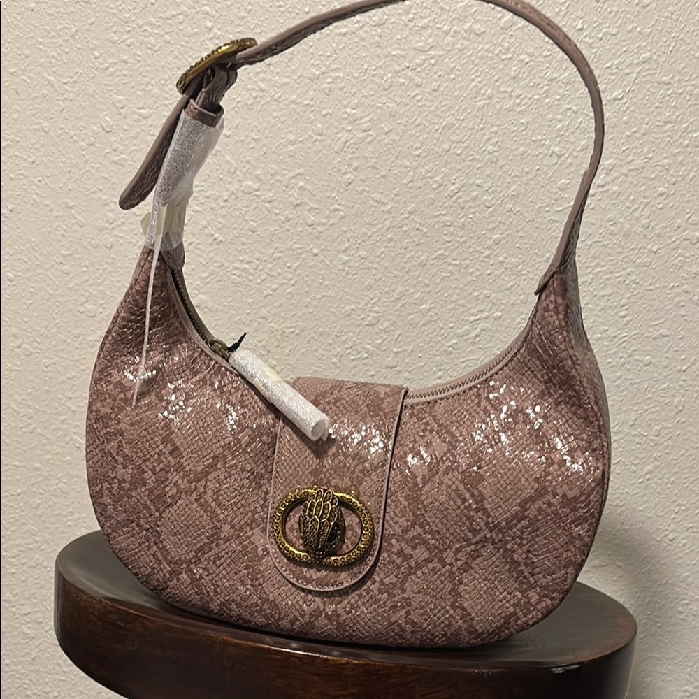 Elegant Pink Snake Print Women's Bag